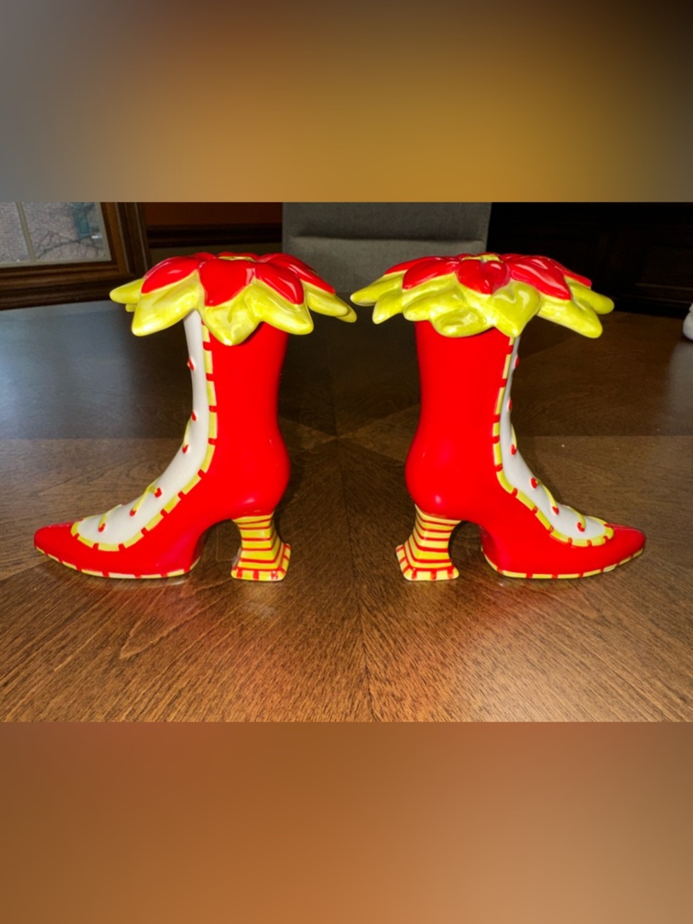 NEW Patience Brewster Krinkles High Heel Salt And Pepper Shakers NWT